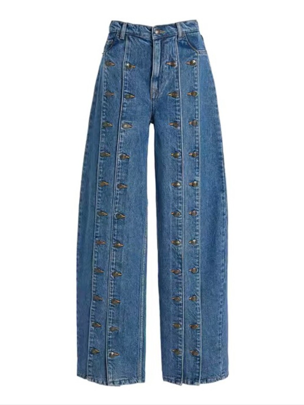Women's Spring Autumn Stylish Button Jeans Pants 2026 New Vintage Denim Long - Picture 5 of 6